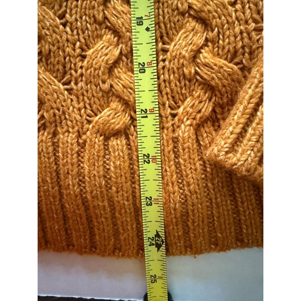 Lucky Brand XL Women’s Quinn Gold Sweater Cable Knit Crew Neck Long Sleeve - Picture 7 of 9